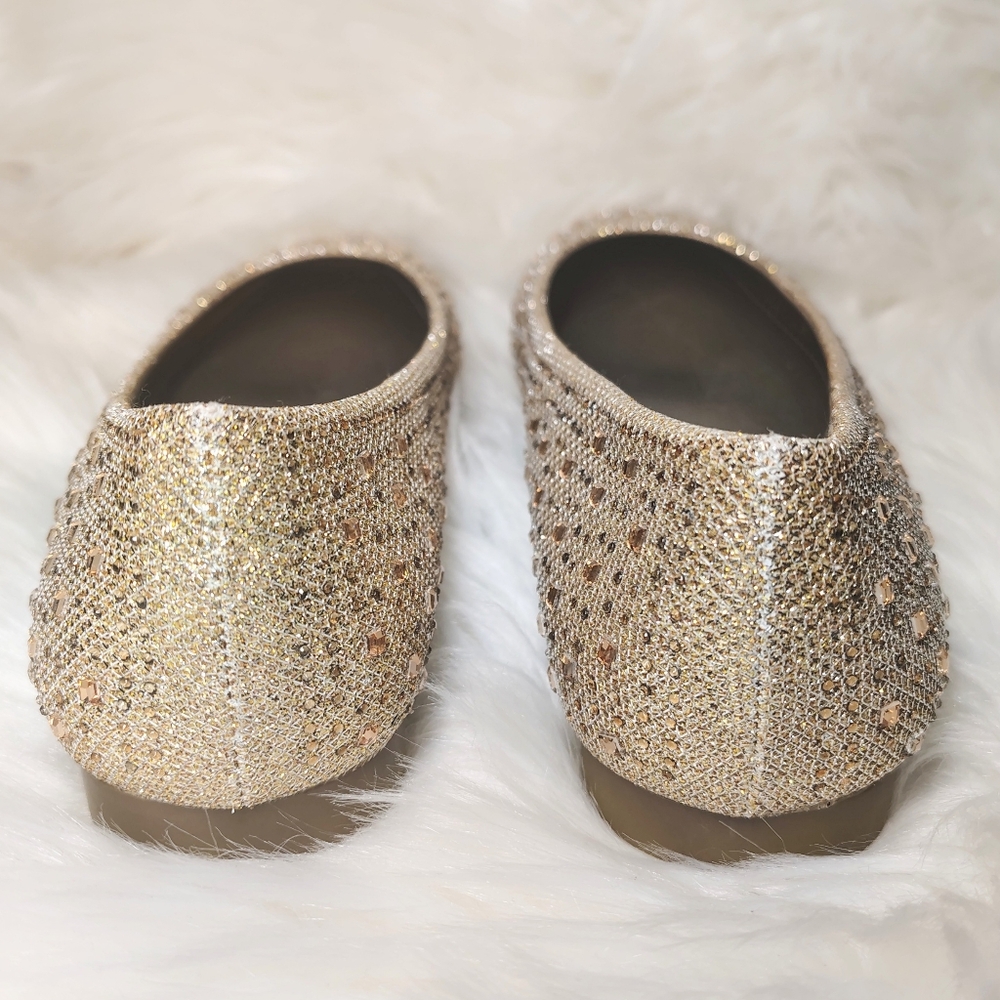 Hot Cakes Gold Jeweled Rhinestone Flats - Picture 8 of 10